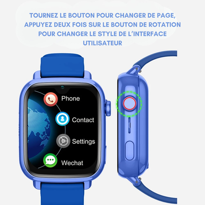 Montre Connectée Enfant 4G multifonctions avec GPS et Appel Vidéo – SOS, Suivi de Localisation, Caméra et Suivi d'Activité