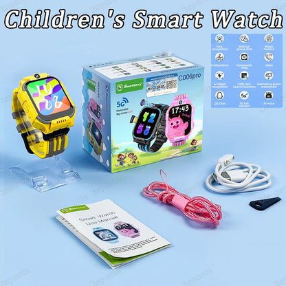 For Android IOS Kids 5G Smart Watch SOS GPS Location Sim Card Call Camera Child Smartwatch 1.83” WIFI Waterproof Watches Gifts