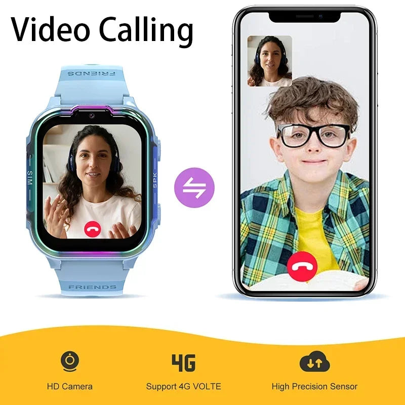 SIM Smart Watch Kids GPS WIFI Video Call SOS Waterproof Child For Xiaomi Smartwatch Camera Monitor Tracker Location Phone Watch