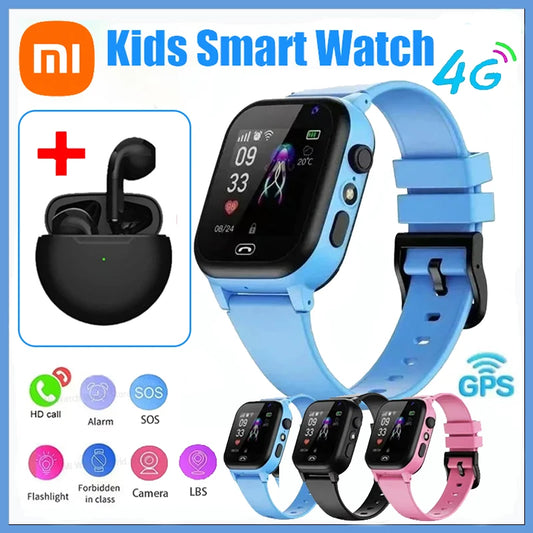 Xiaomi Kids Smartwatch 4G SOS GPS Location Video Call Analogue Card Waterproof Watch Camera Boys Girls Upgrade add Earphone