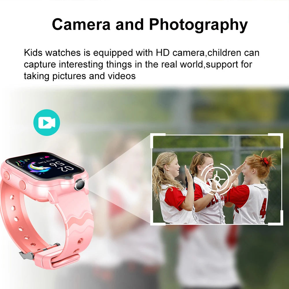 2025 New Smart Watches 4G Kids GPS AGPS LBS SOS Music Playback Dual Camera Smartwatch Waterproof 900mAh Boy Girl Children Gift