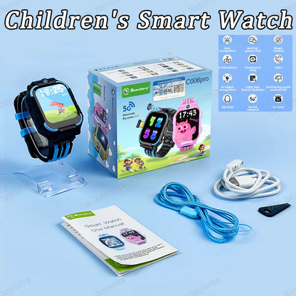 For Android IOS Kids 5G Smart Watch SOS GPS Location Sim Card Call Camera Child Smartwatch 1.83” WIFI Waterproof Watches Gifts