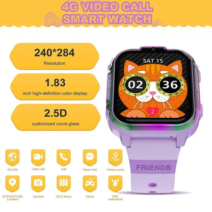 SIM Smart Watch Kids GPS WIFI Video Call SOS Waterproof Child For Xiaomi Smartwatch Camera Monitor Tracker Location Phone Watch