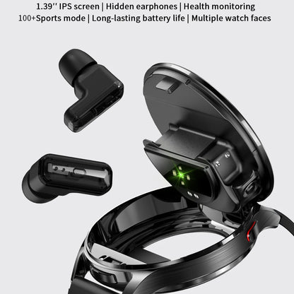 2 In 1 TWS Headset Smart Watch 1.39" Men Women Sport Fitness Heart Rate Health Watches Earphone Noise Reduction Music Smartwatch