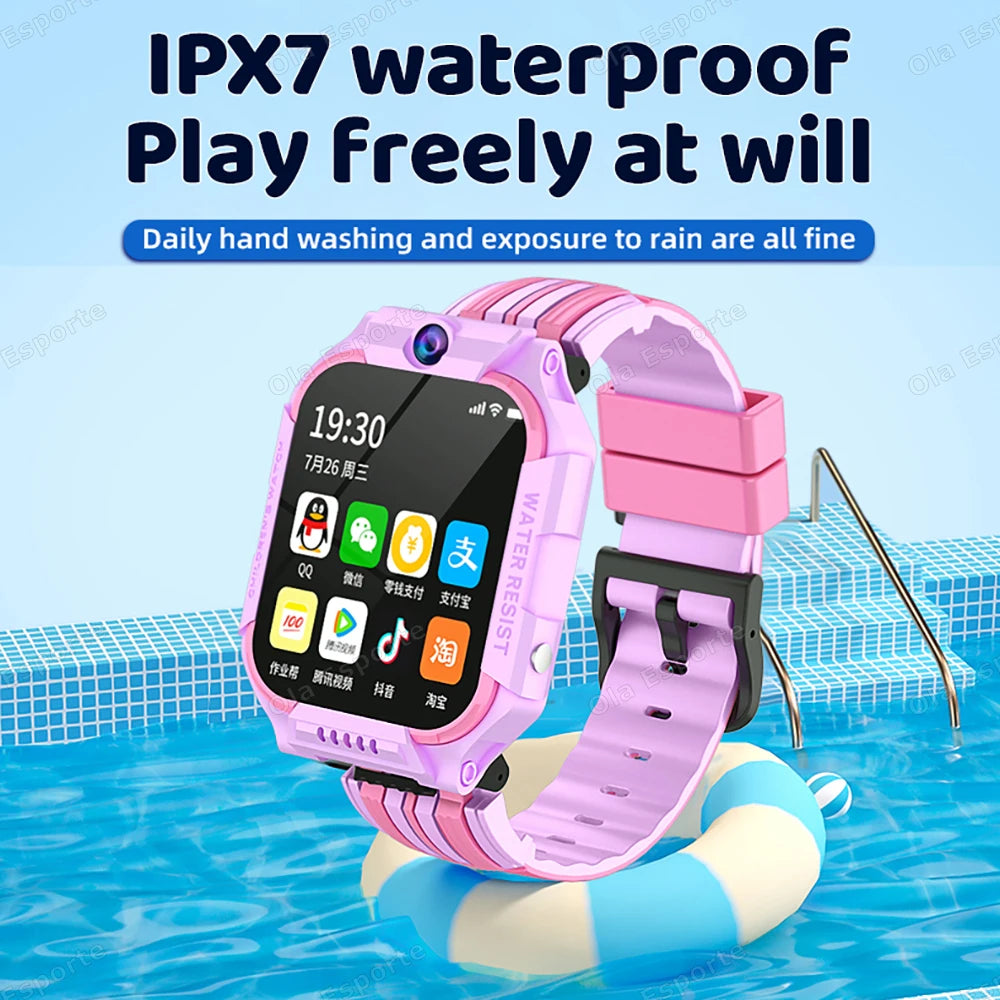 For Android IOS Kids 5G Smart Watch SOS GPS Location Sim Card Call Camera Child Smartwatch 1.83” WIFI Waterproof Watches Gifts
