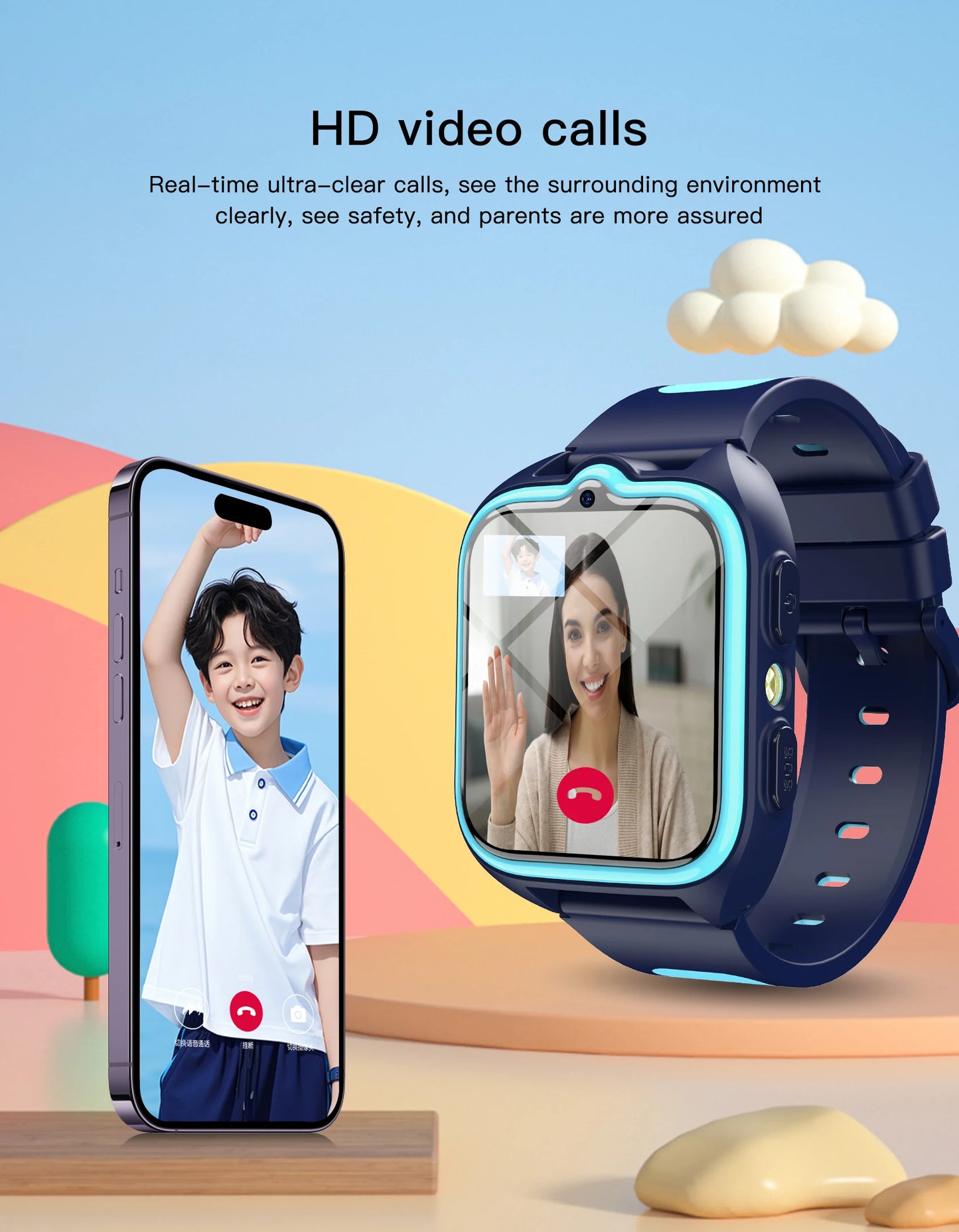 New Blackview Z30 Kids Smart Watch 4G Call Phone Watch, Waterproof Children Monitor Tracker, SOS Child Sports Digital Watches